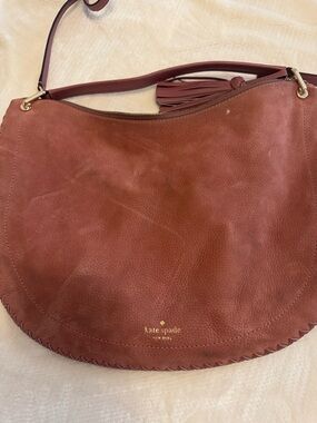 kate spade Suede Crescent Crossbody Bag in pink